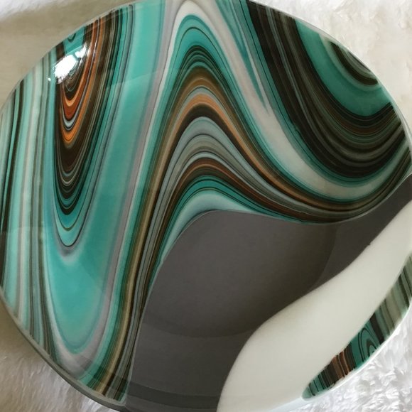 Art Glass Fused Bowl Slumped Glass - Picture 7 of 9